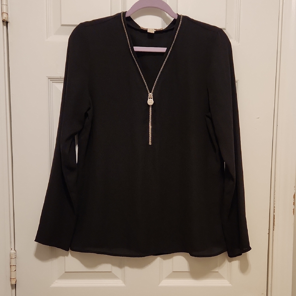 MICHAEL  KORS Size M. Silk Elegant Black Women's Top
